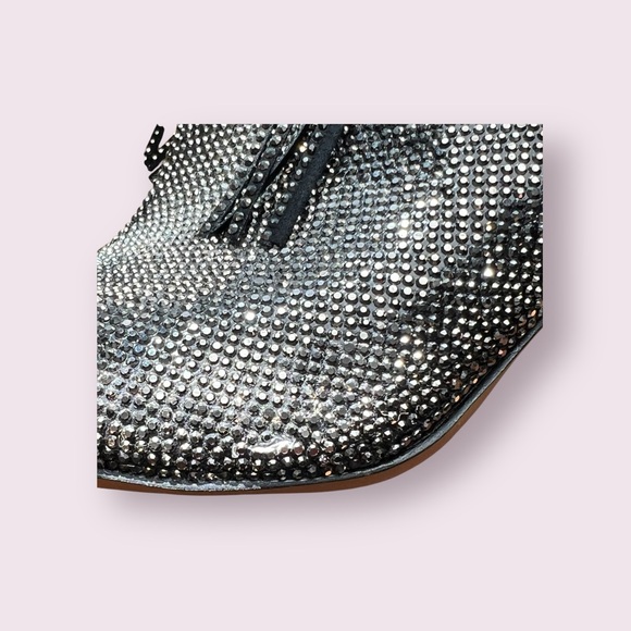 INC International Concept Ishani Black‎ Rhinestone Studded Fringe Boot Size 8M - Picture 13 of 14